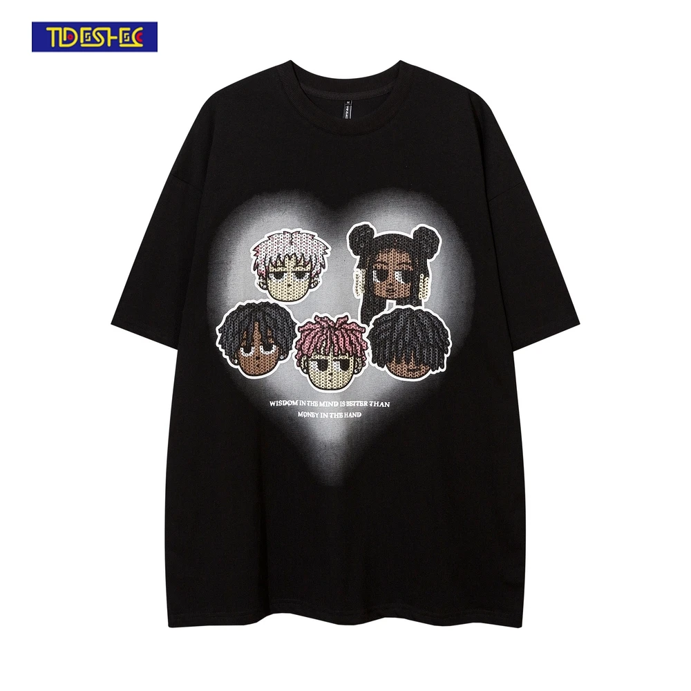 

Streetwear Harajuku 2022 Men T-Shirt Hip Hop Cartoon Avatar Printed T Shirt Cotton Loose Tshirt Summer Short Sleeve Tops Tees