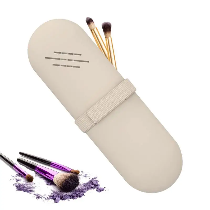 

Travel Makeup Brush Case Makeup Brush Covers With Bandage Design Silicone Makeup Organizer Bag Case Cosmetic Pouch Toiletry