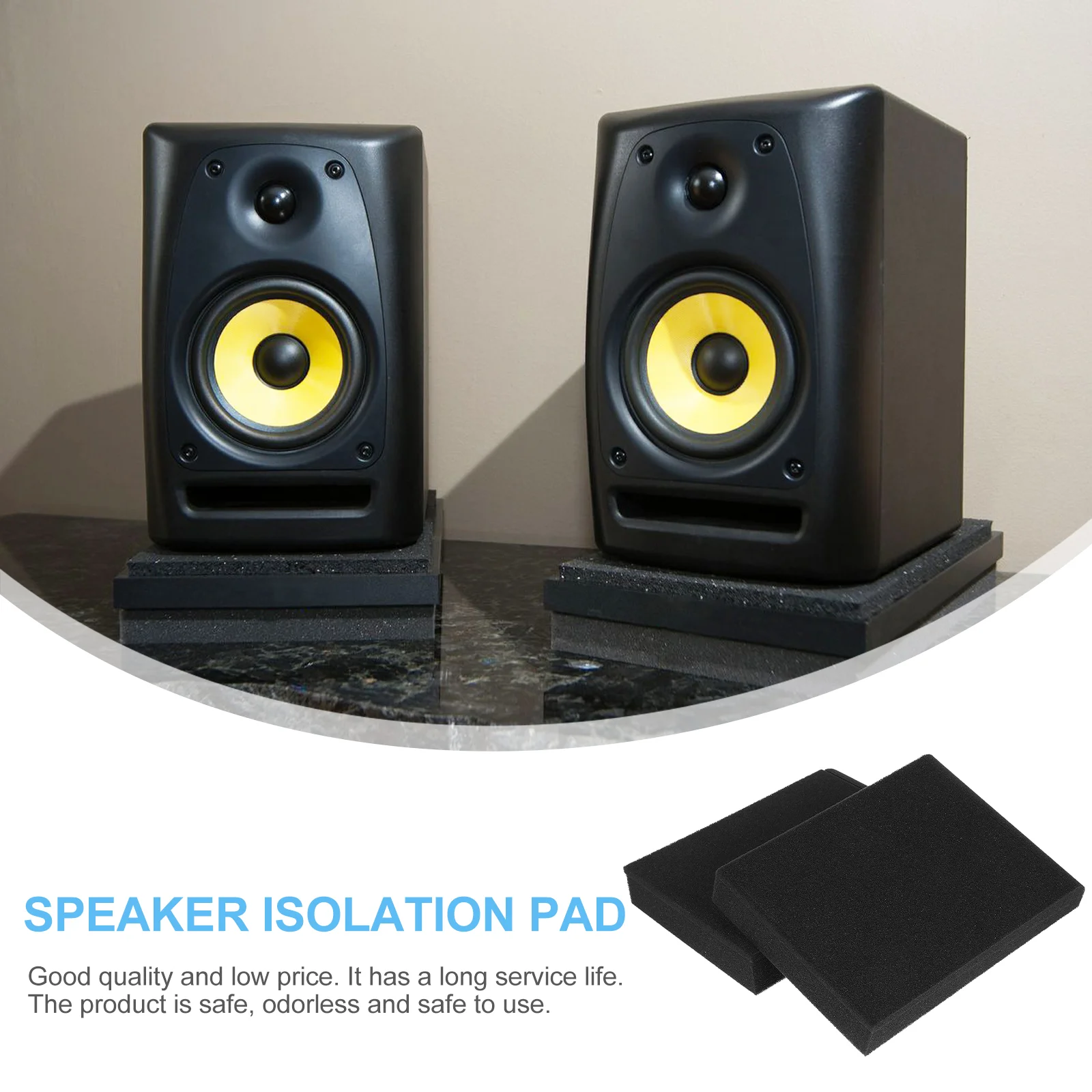 

2 Pcs Cushion Foams Mat Speaker Isolation Tool Supply Speakers Desktop Small Pad High Density Accessory Gadget