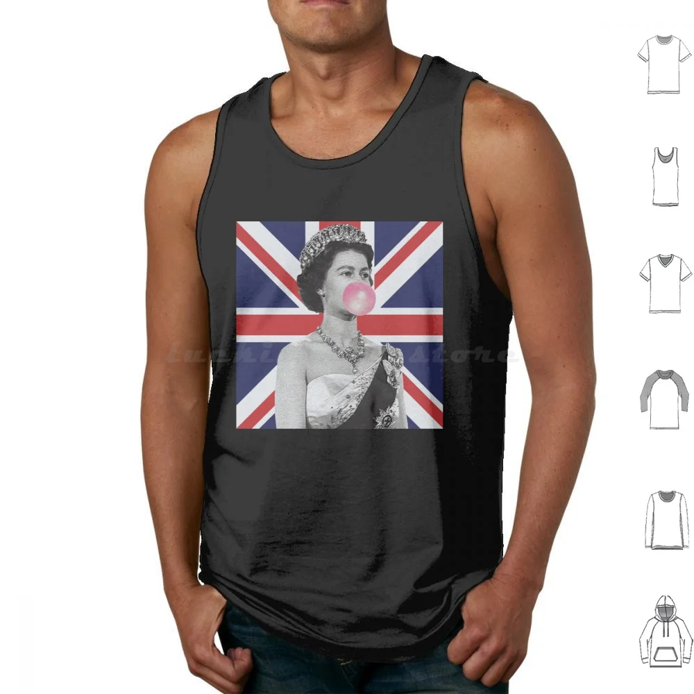 

Queen Elizabeth Tank Tops Print Cotton Elizabeth Line London Funny Platinum Jubilee Queens Jubilee Platinum Jubilee