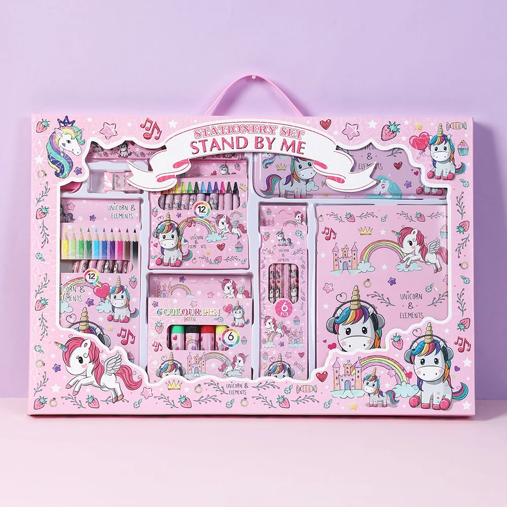 

B-SHAMO All-in-one Cartoon Stationery Kit School Stationery Suppllies Kindergarten Gifts Box for Kid Primary School Students