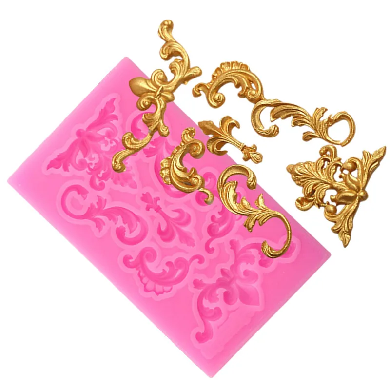 

DIY Lace Flower Vine Silicone Mold Relief Cake Border Fondant Cake Decorating tools Candy Chocolate Gumpaste Moulds