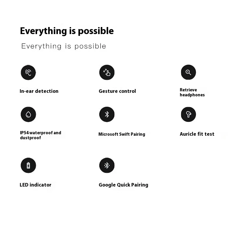 Беспроводные наушники-вкладыши с шумоподавлением Hi-Fi Tws