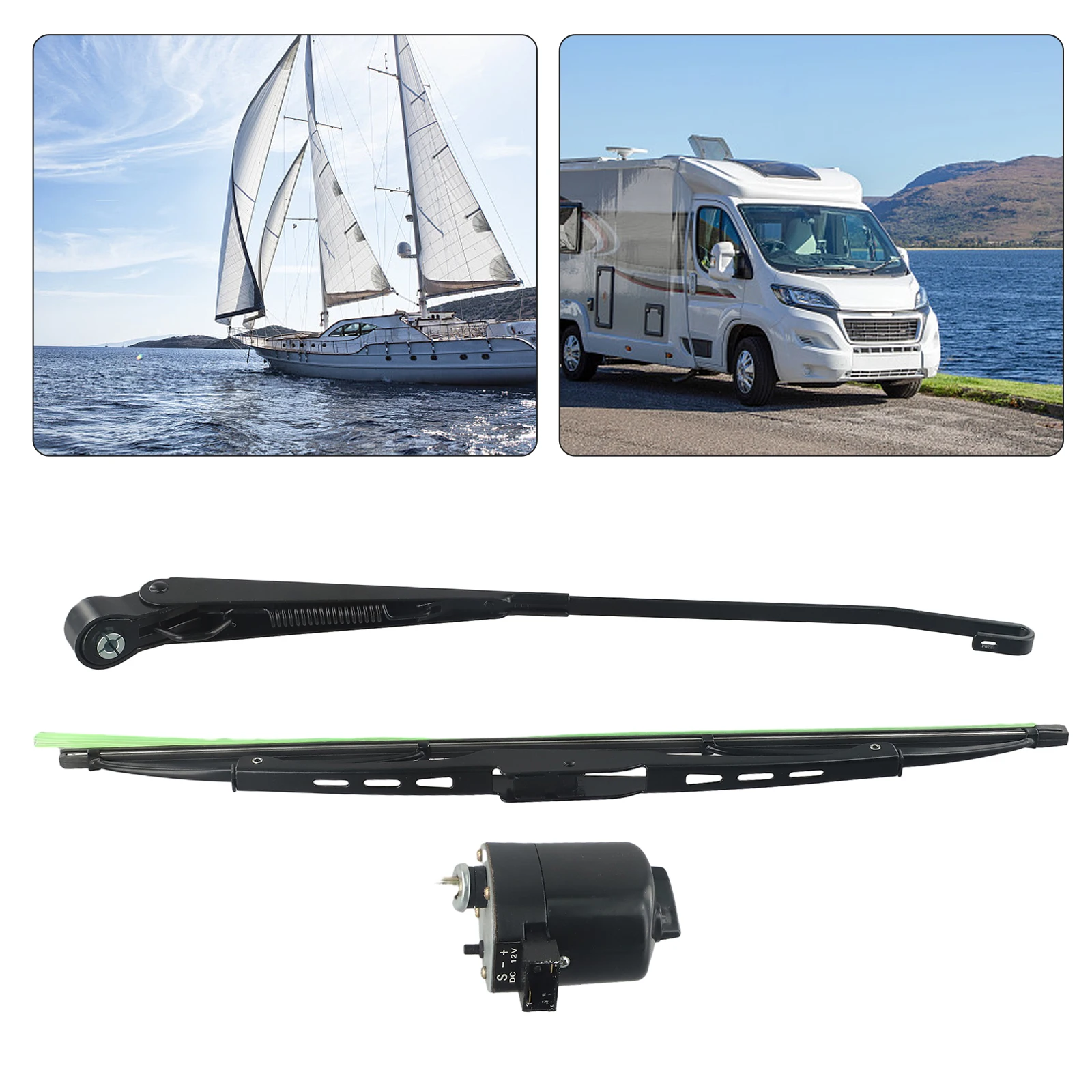 Новый двигатель стеклоочистителя DC12V с рычагами и лезвием 105 ° Подходит для