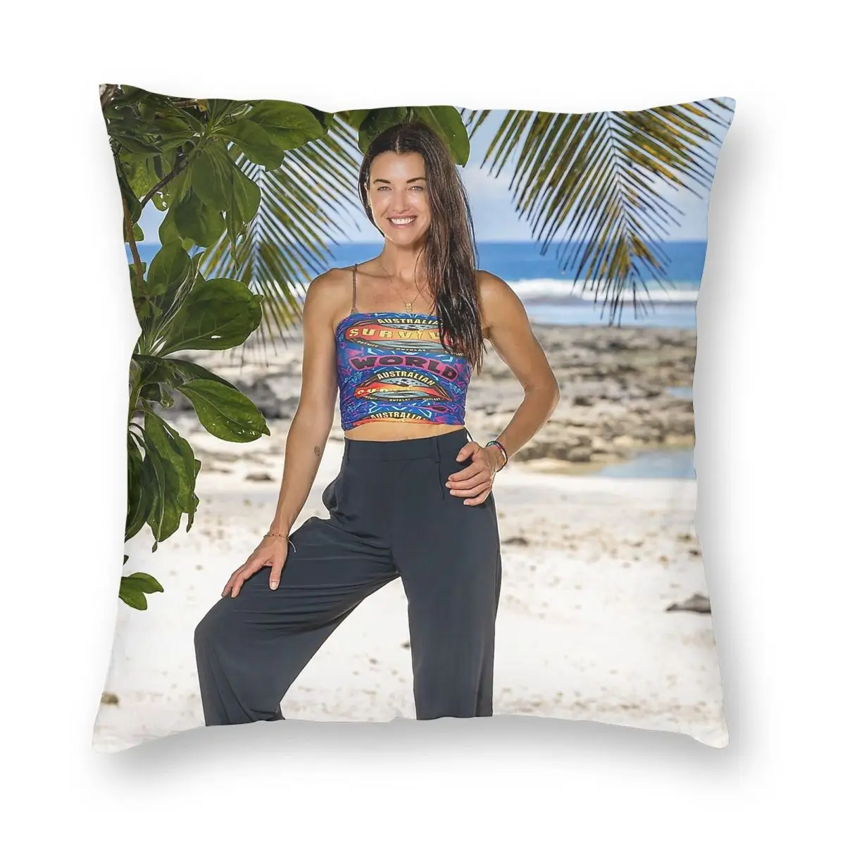 Фото Наволочка Parvati Shallow Australian Survivor из полиэстера, льна и бархата с принтом, на молнии, декоративная, для дивана, чехол для подушки №5