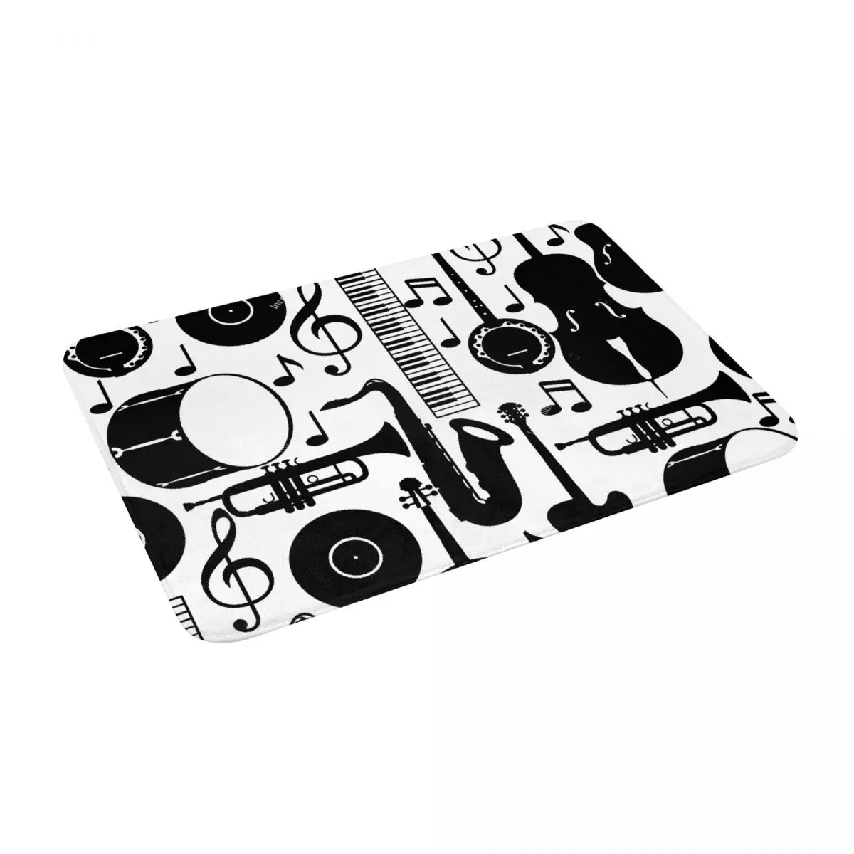 

Jazz Music Seamless 24" X 16" Non Slip Absorbent Memory Foam Bath Mat for Home Decor/Kitchen/Entry/Indoor/Outdoor/Living Room
