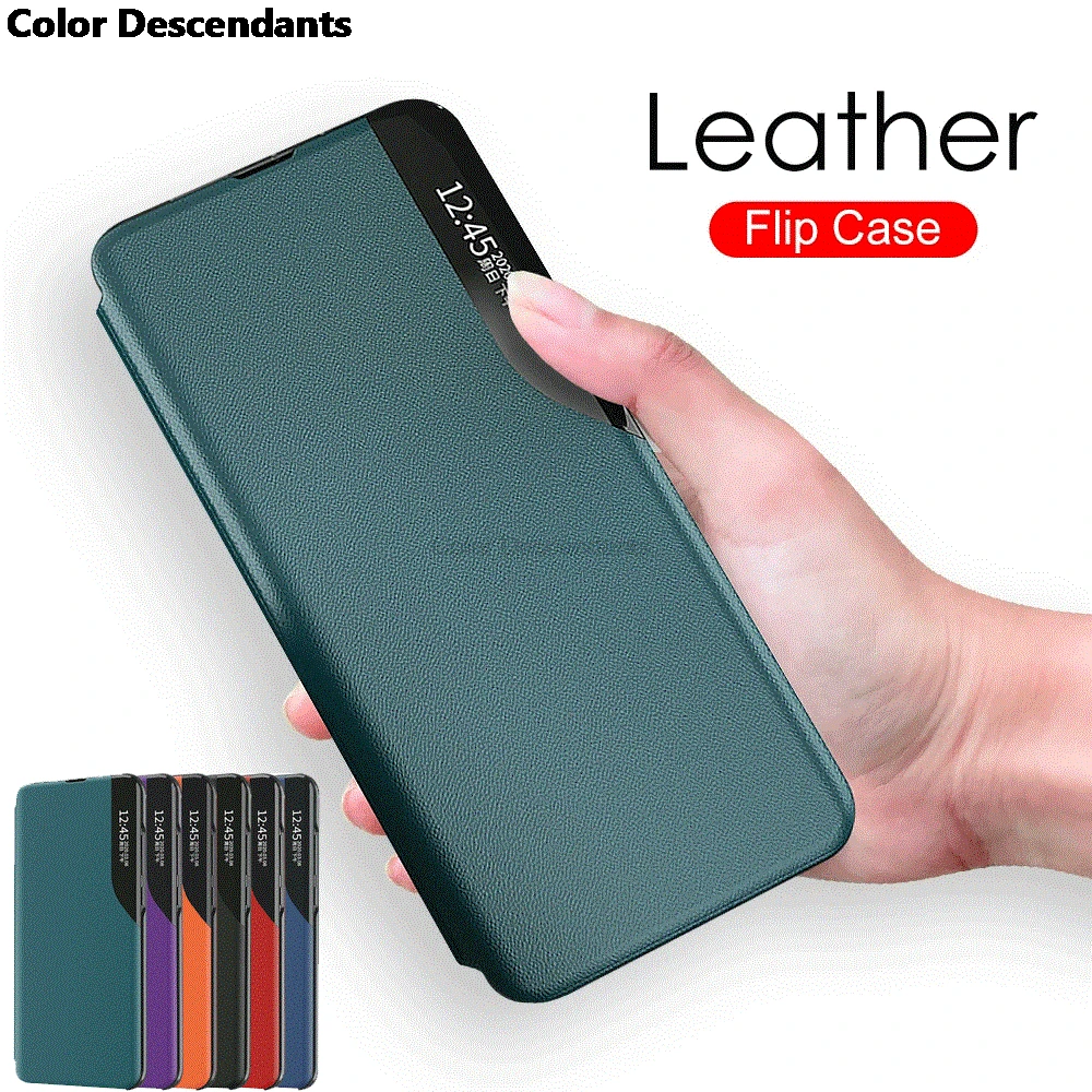 Кожаный флип-чехол с окошком для Xiaomi Redmi Note 11 Pro 11S Plus Магнитная подставка