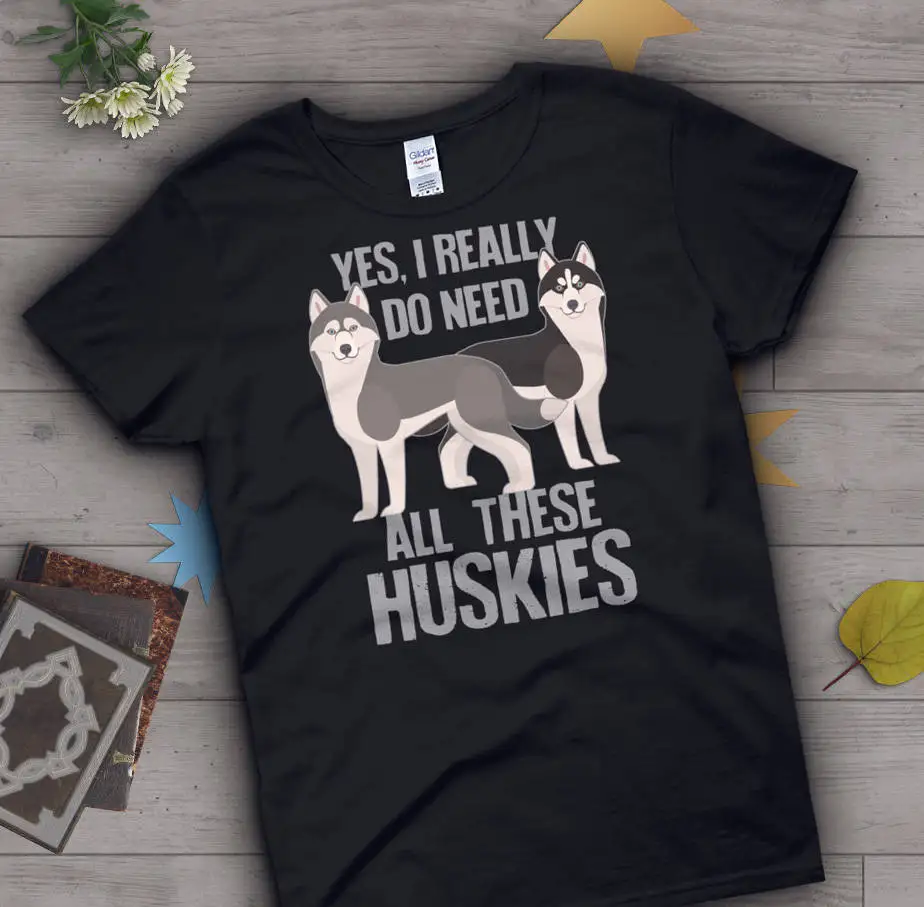 Забавная футболка с хаски для любителей собак топы милым питомцем и вовком синий