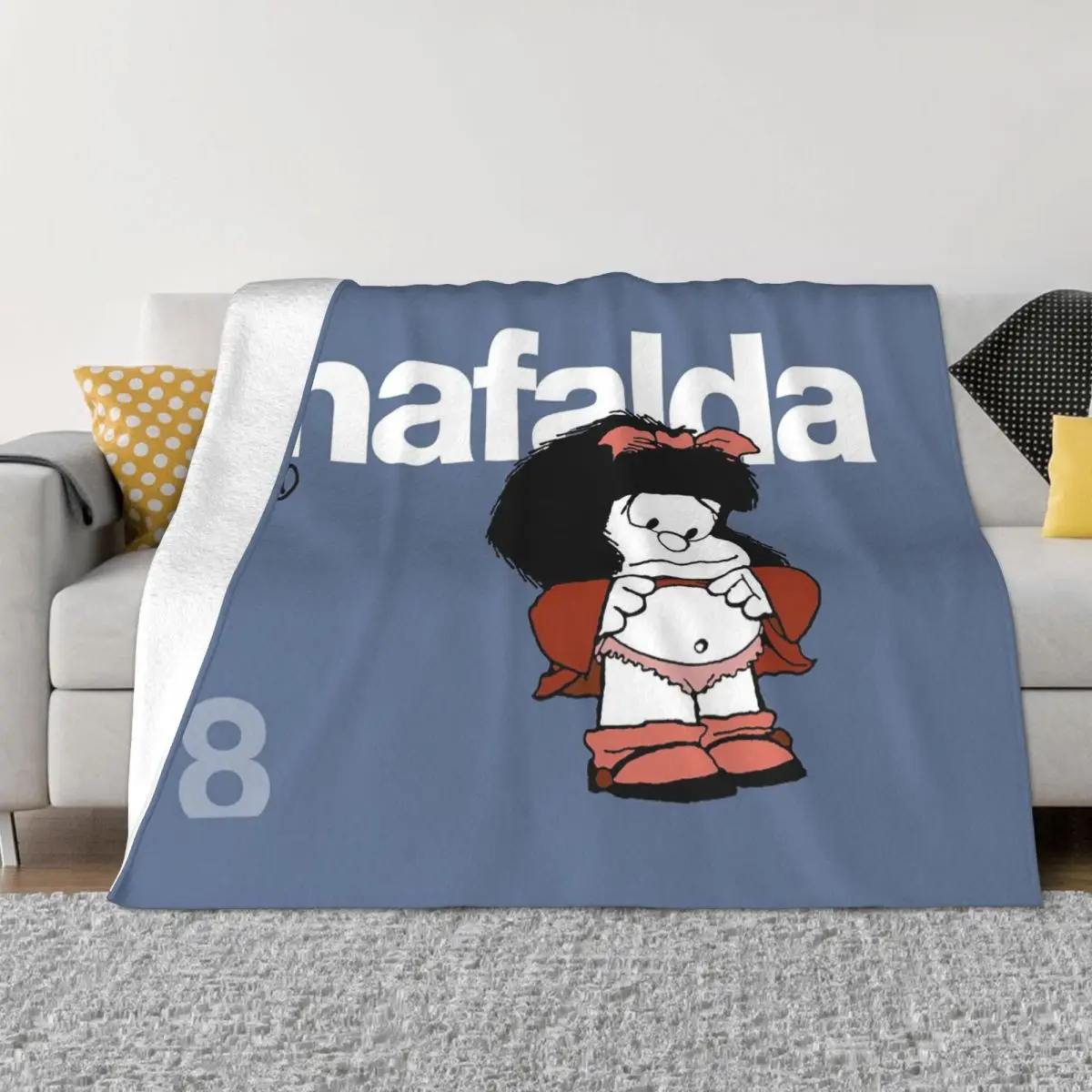

Одеяло Kawaii Mafalda, Фланелевое дышащее мягкое покрывало с мультяшным амином для путешествий, постельное белье, на весну/осень