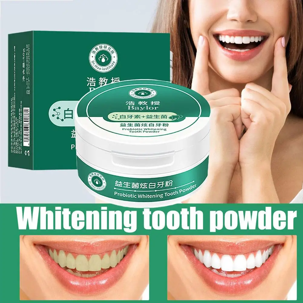 

Probiotic Whitening Teeth Powder Remove Tooth Stains Toothpaste Breath Bright Fresh Remove Yellow White Breath Bad Calculus K4J6