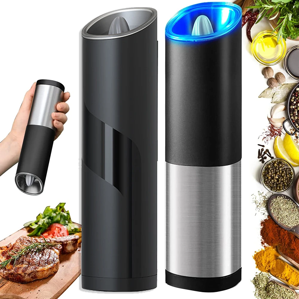 

Электрическая мельница для перца, автоматическая мельница для соли и перца со светильник кой, кухонные аксессуары