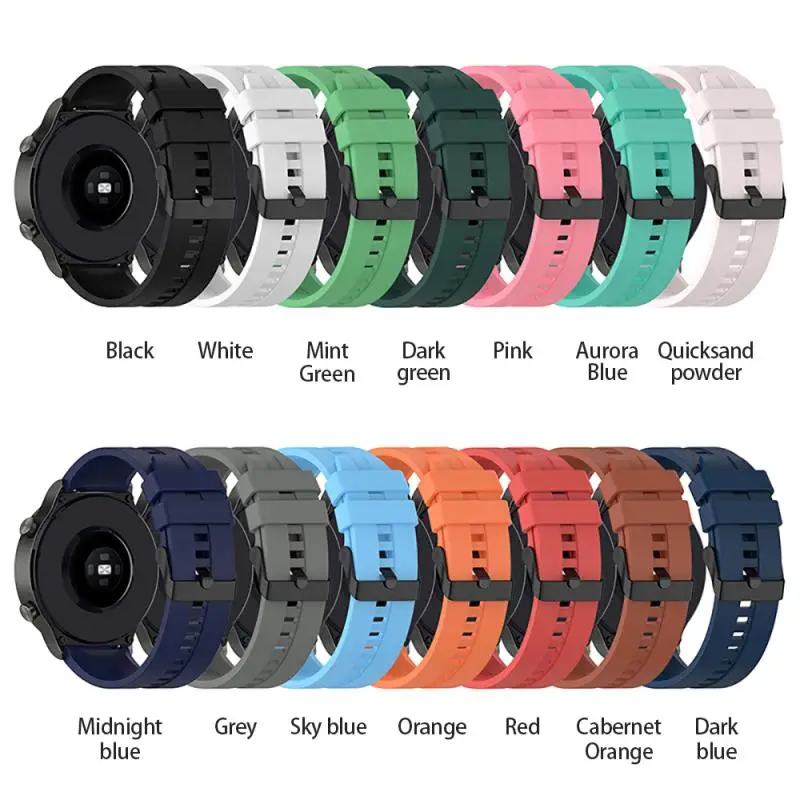 

1pcs Replaceable Watchbands For Huawei Watch GT2 Pro Soft Silicone Strap With Black Steel Buckle 22mm Smart Watch Accessories