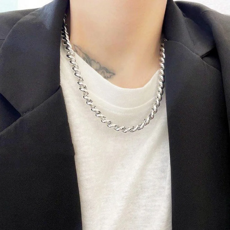 Ожерелье Ersonity со спиральным плетением серебро 925 винтажный круассан холодная