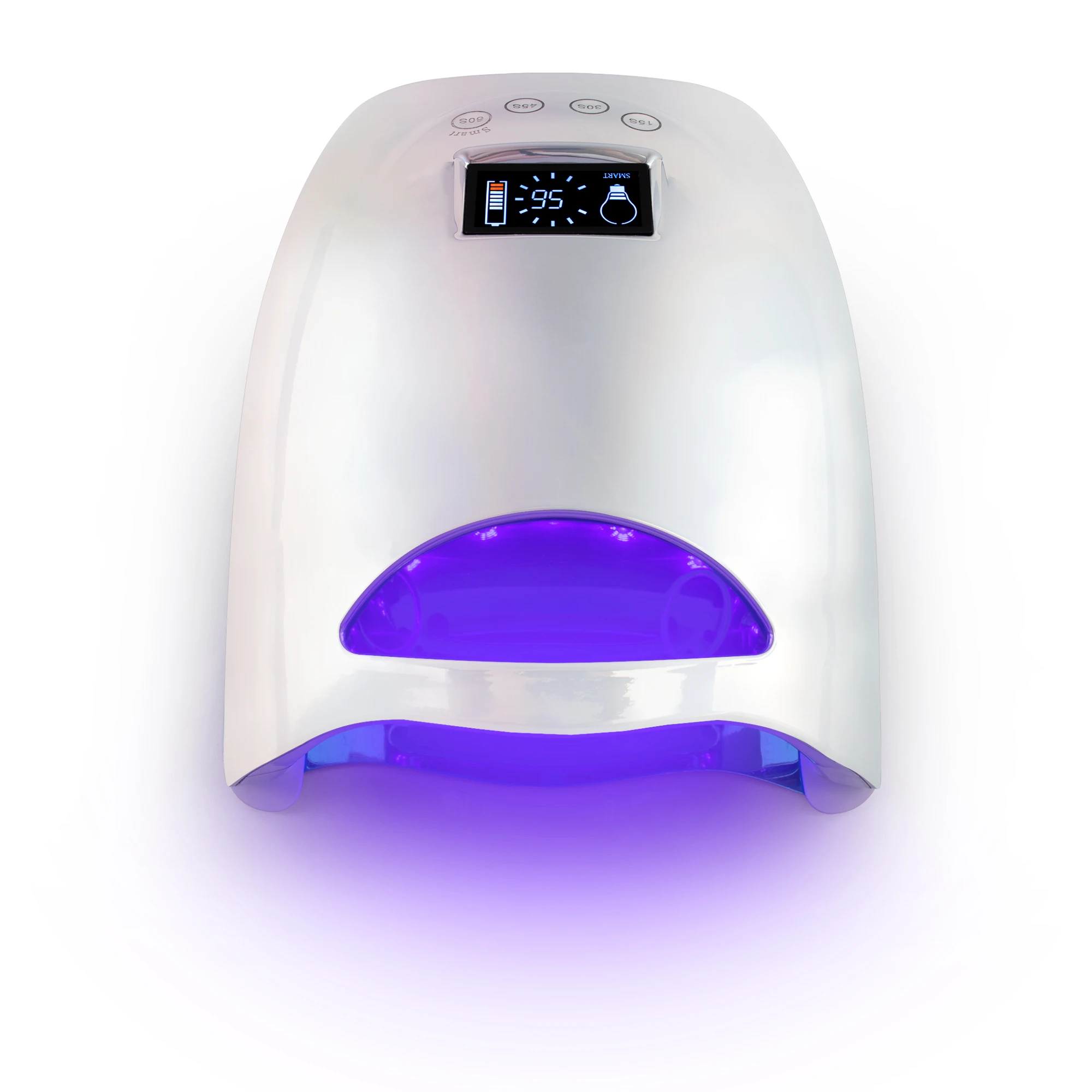 

2021 Rainbow Silver Color dual light Pro Cure UV LED gel dryer nail lamp 48w portable rechargeable cordless private label