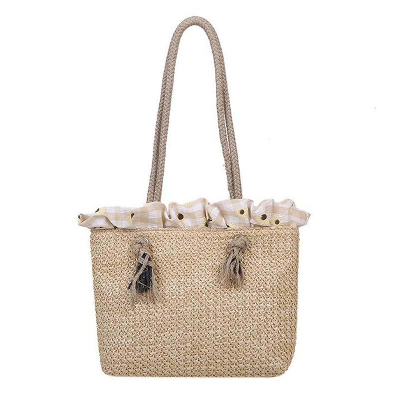 

Woven One-Shoulder Handbags Outdoor Fashion All-Match Casual Ladies Beach Handbags