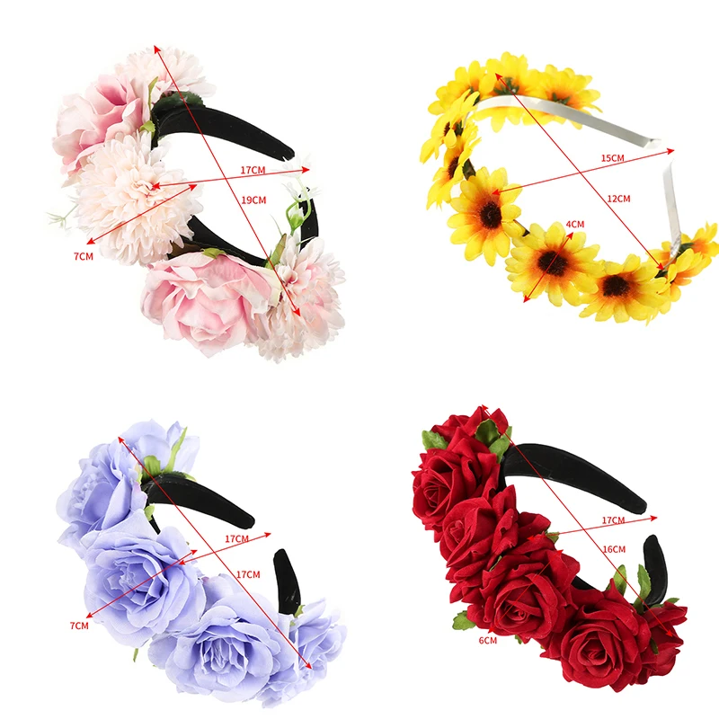 ЛЕВАО Гирлянда для невесты в виде венка на праздничный обруч с цветами, ободок для волос, аксессуары для волос для девочек, корона цветка, обруч для головы, новый.