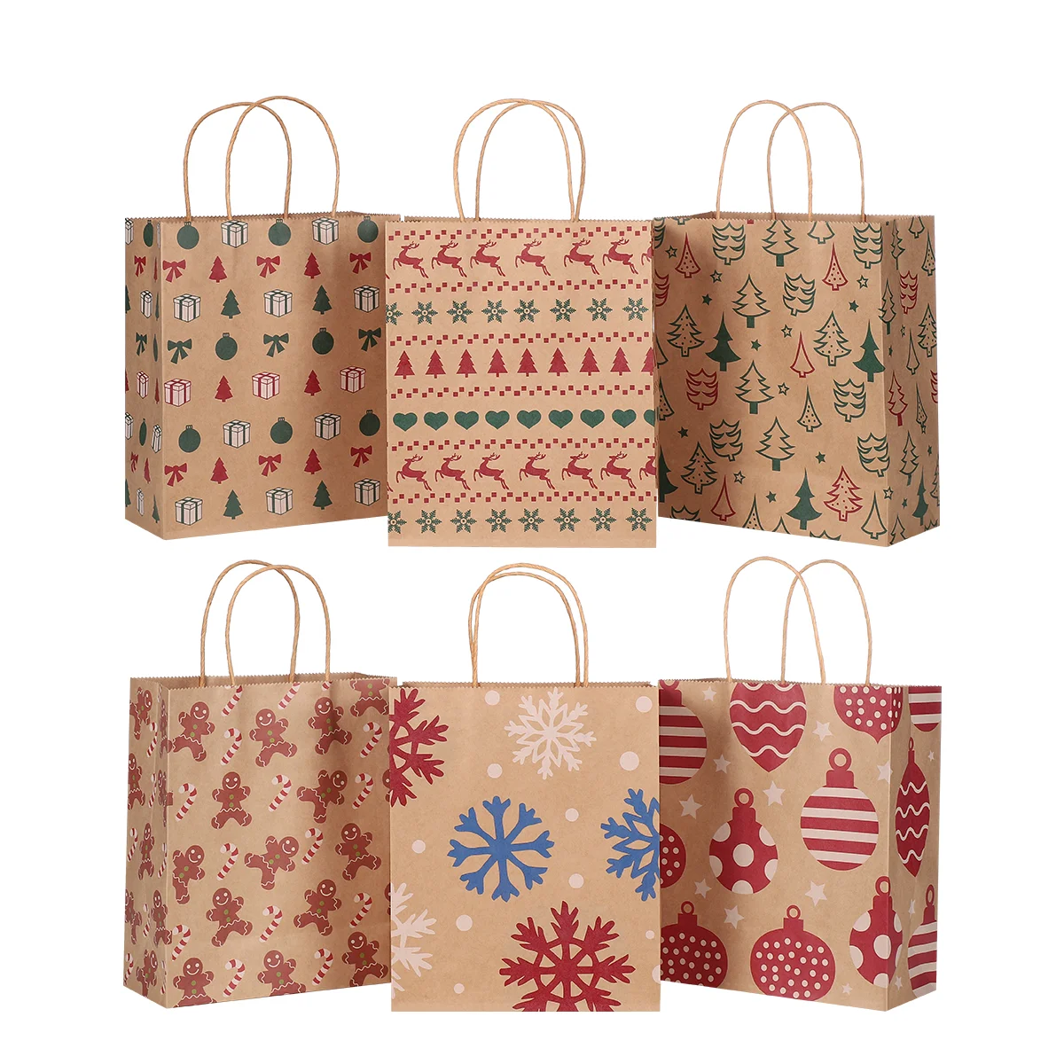 

24pcs Christmas Kraft Bags Christmas Bags Christmas Wrapping Bags Xmas Gift Bags Brown Paper Bags Christmas Favour Bags