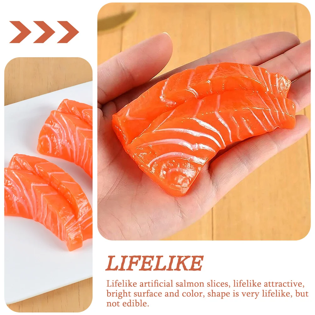 6 шт. домашний декор лосось пластик сашими в японском стиле реалистичная модель