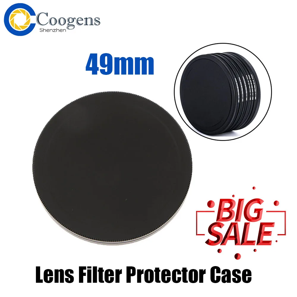 

49mm Metal Lens Filter Case Storage Box Cap Protector for MC-UV CPL ND2 6 8 Canon Nikon Sony Pentax Fujifilm Olympus Cmera DSLR