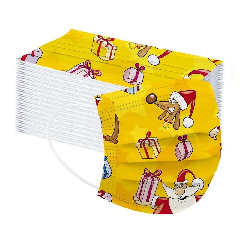

50 шт., одноразовые маски для детей, с мультяшным принтом