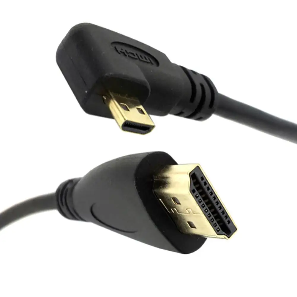 

Кабель 1080P Micro HDMI-совместимый тип D Папа 90 градусов левый угловой для HDMI-совместимый кабель 1,4 папа HDTV