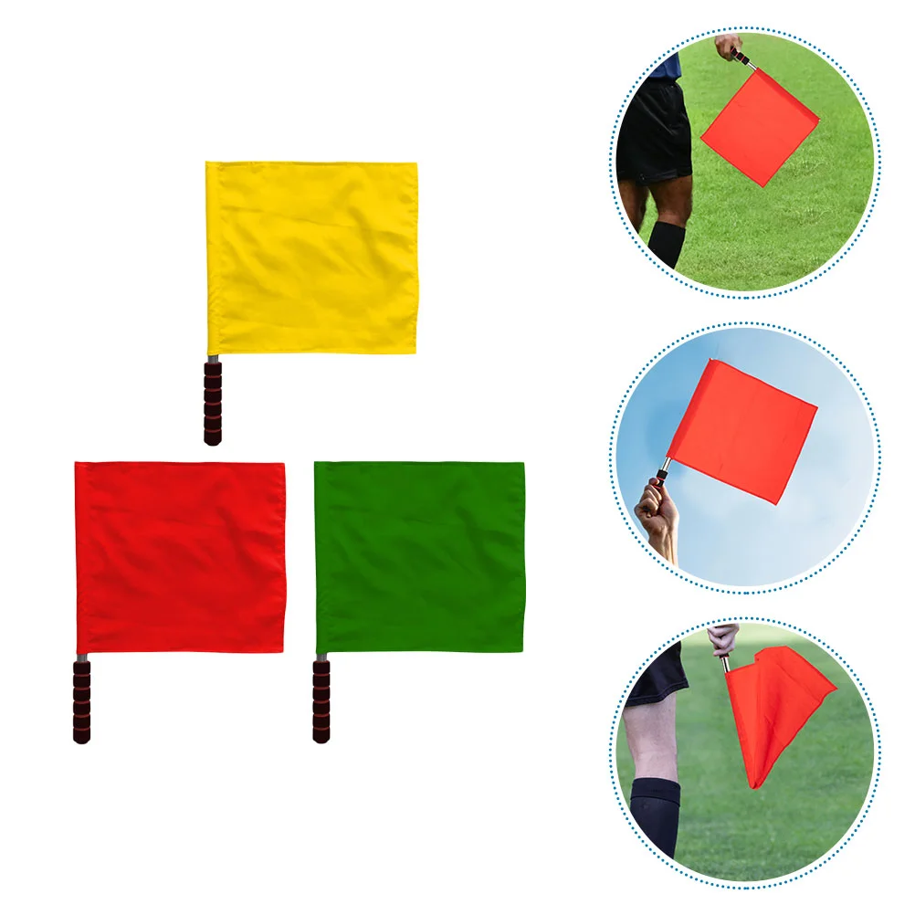 

3 Pcs Signal Flag Flags Racing Conducting Handheld Match Referee Handle