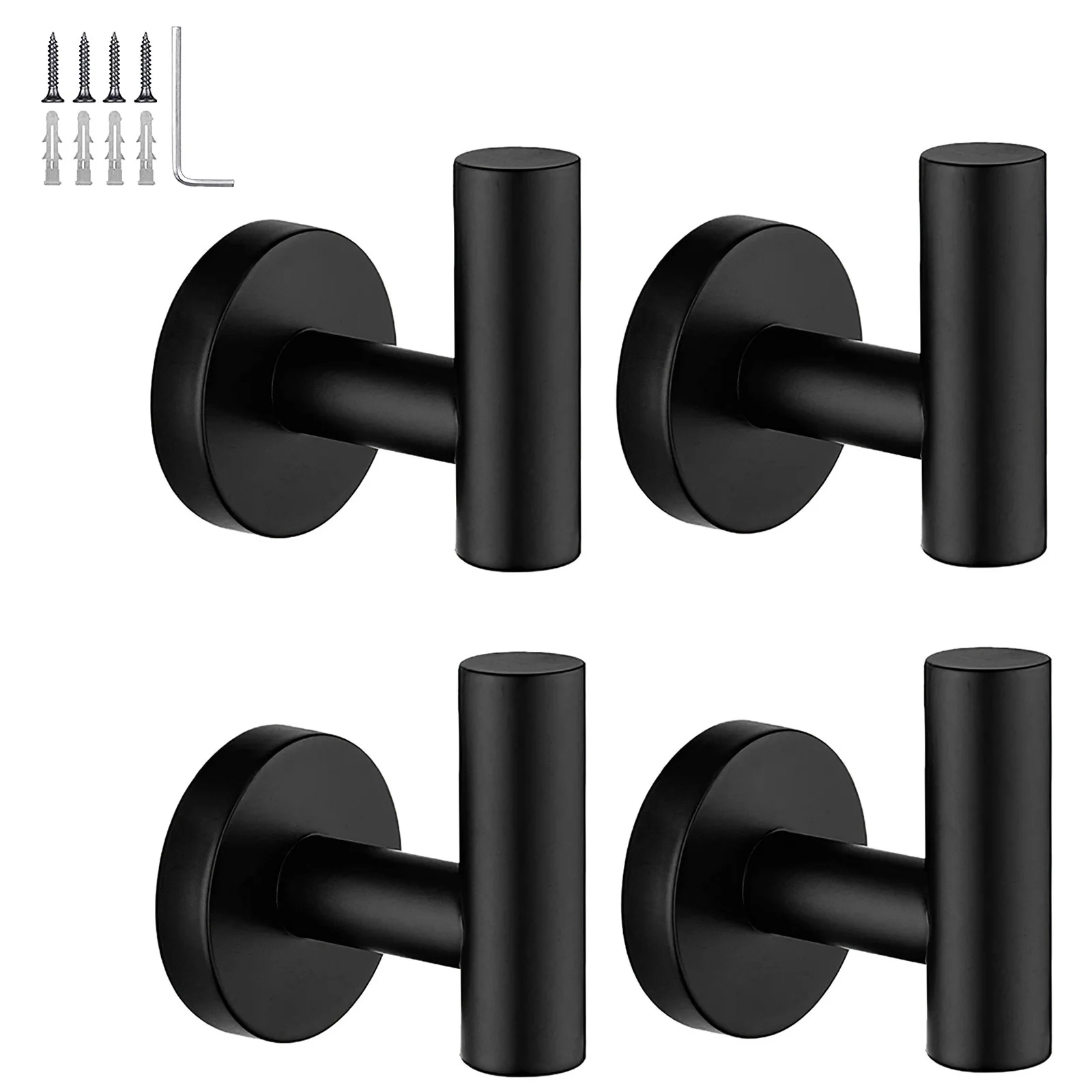 

4pcs Stainless Steel Towel Hooks Wall Mounted Multipurpose Hanging Hooks For Home Kitchen Bedroom Bathroom Hotel