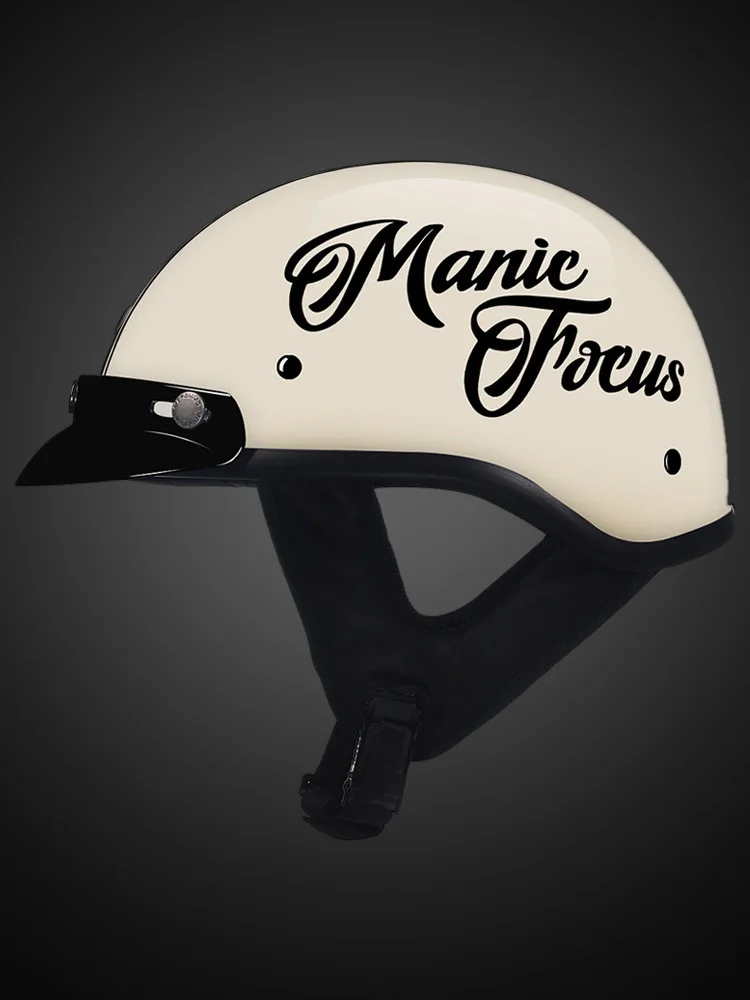

Vintage DOT approved Retro Motocross Helmets for man women Motorbike Helm Moto Bike Free gift Motorcycle Helmet German Leather