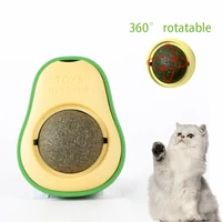 avocado catnip ball rotatable cats nip healthy edible licking balls teeth cleaning pet toys interactive kitten mini playing toy