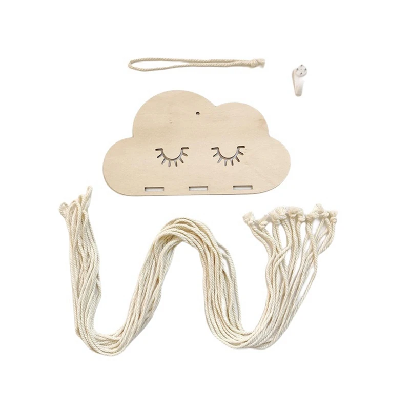 

INS Nordic Wooden Cloud Baby Hair Clips Holder Princess Girls Hairpin Hairband Storage Pendant Jewelry Organizer