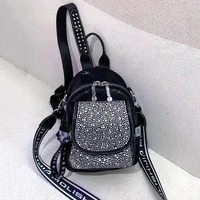 2022 new womens backpack split leather mochilas para mujer fashion new mini backpack female rivet diamond ita shoulder bags