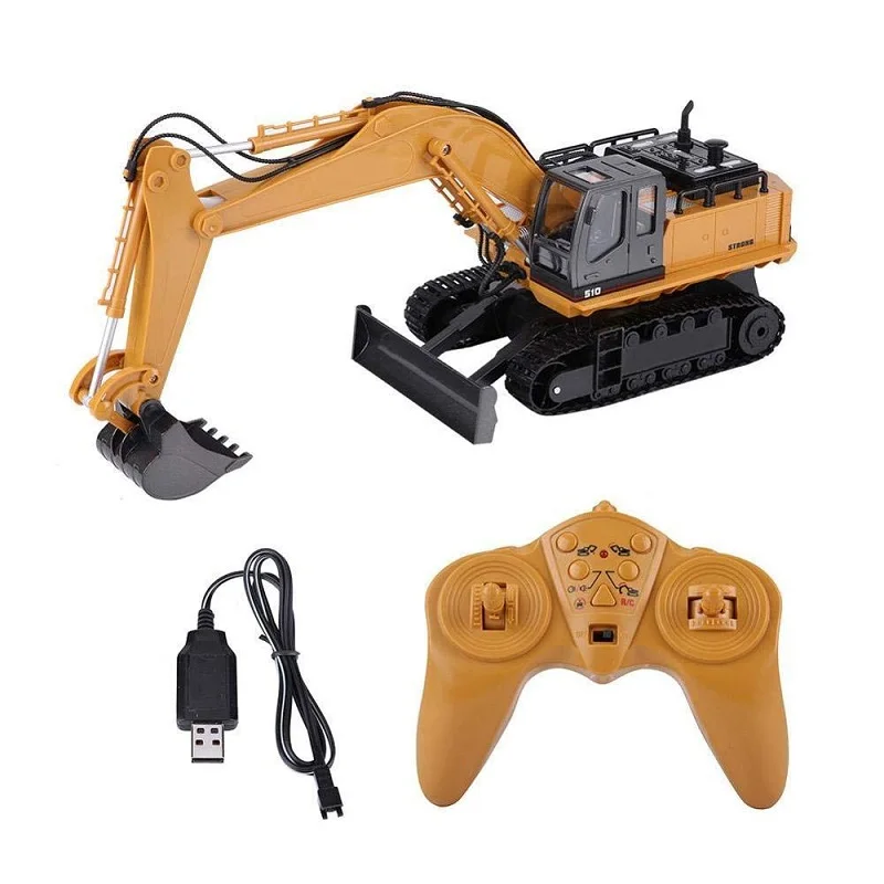 HUINA 1510 Excavator Car 2.4G 11CH Metal Remote Control Engineering Digger Truck Model Electronic Heavy Machinery Toy enlarge