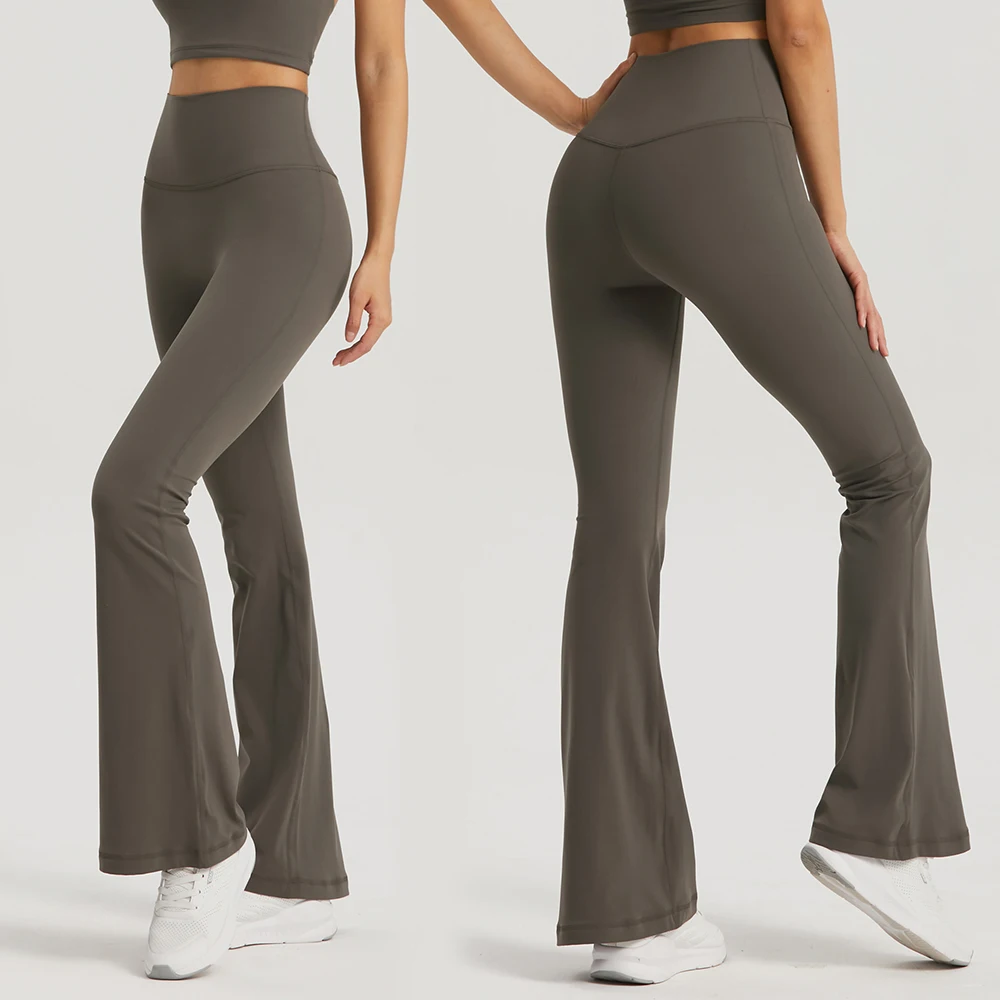 Women Wide-leg Pants Gym Ladies Loose Pants High Waist Hip Slim Bell Bottoms Gym Dance Flared Wide Leg Trousers Yoga Leggings