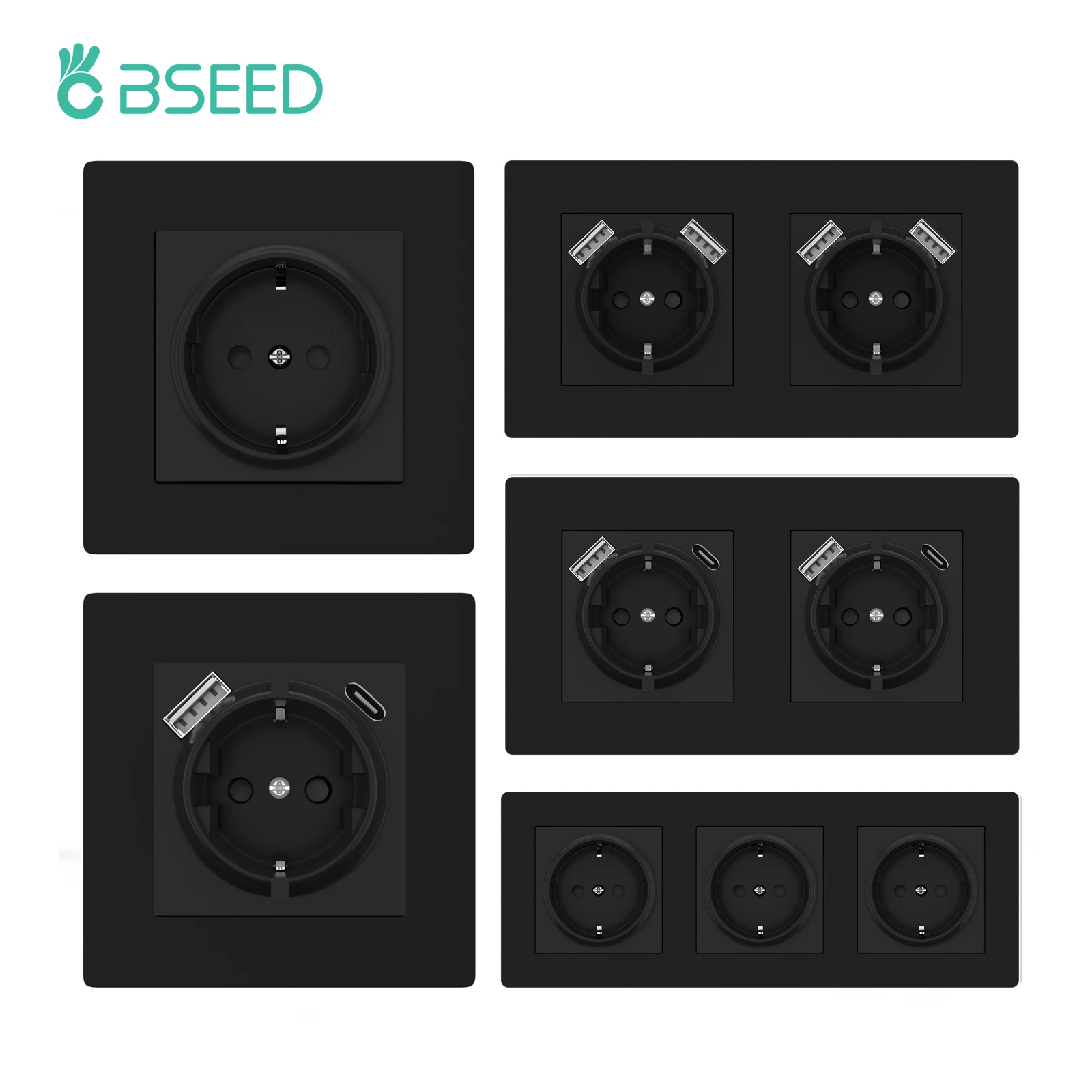 Розетка сетевая BSEED с USB-портом 16 А 110-240 В