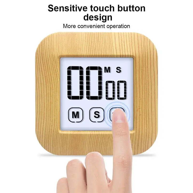 

Touch Control LCD Digital Cooking Timer Studying Baking Large Display Tabletop 99 Minutes 59 Seconds Countdown Alarm Stopwatch