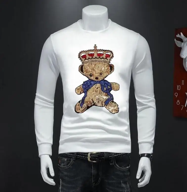 Sportswear Anime Cartoon Men's  Clothing  Winter Fashion Rhinestones  Design Doody Shirts Casual   Streetwear Tops Sweatshirt