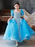 childrens dress princess skirt new style presenter evening dress girl birthday fluffy gauze princess wind super fairy summer