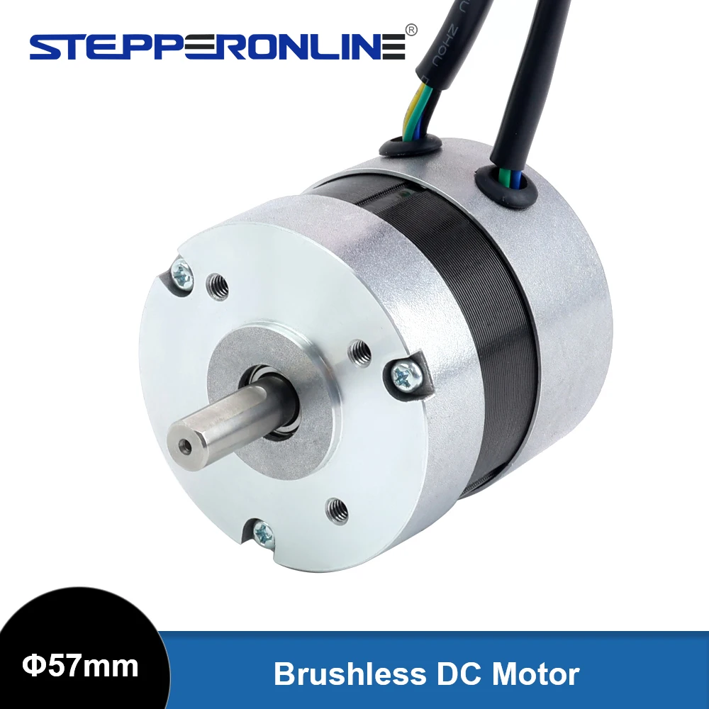 

STEPPERONLINE Nema 23 BLDC Motor 57 Бесщеточный двигатель постоянного тока 24 В 3000 об/мин 0,16 Нм 50 Вт 2,90 А Φ57x53,5 мм с ЧПУ