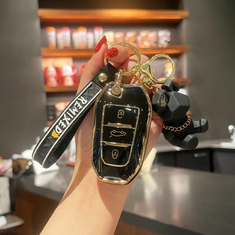 Чехол для автомобильного ключа для Peugeot E208 2008 3008 408 Citroen Ds5 Space Tourer C4 Grand Picasso C3 Aircross Berligo Opel Grandland