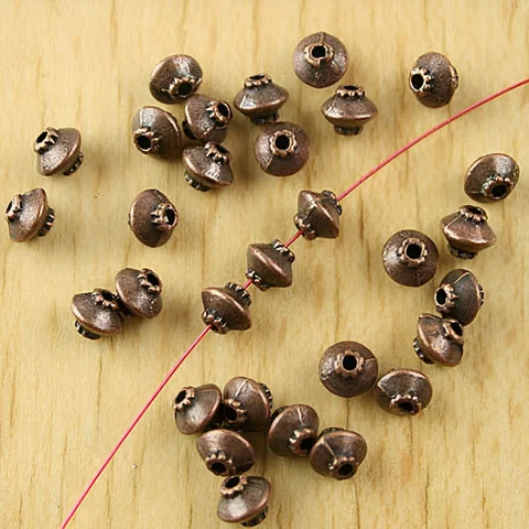 Медные овальные бусины-разделители 50 шт  H1797