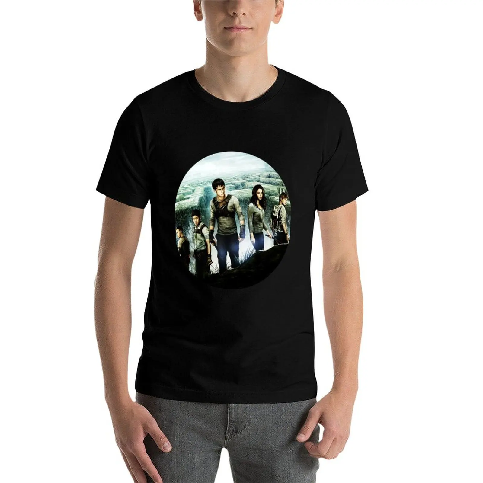 Фото Футболка Newt - Maze Runner в винтажном стиле, минималистичная однотонная футболка с круглым вырезом №4