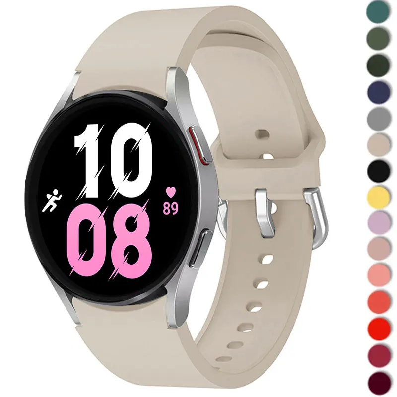 

For Samsung Galaxy Watch 4 Strap 40mm 44mm Watch 4Classic 42mm 46mm SmartWatch Bracelet Watch 5 40 44mm 5 Pro 45mm Silicone Band