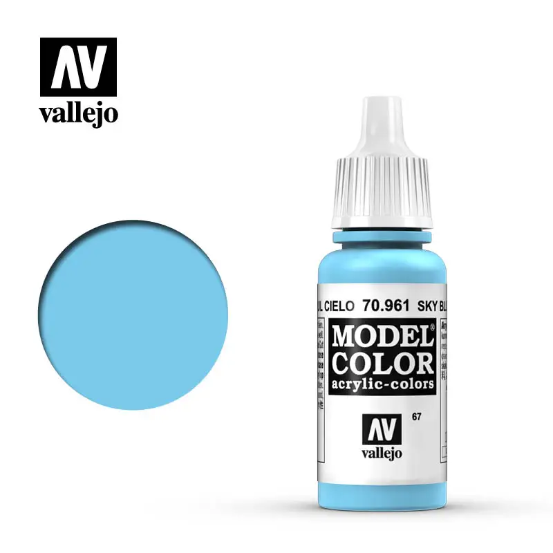 

Vallejo Acrylic paints AV Spain 70961 067 Azul Cielo Sky Blue Model Coloring Water-Based Hand Painted Gunpla Gundam Tank 17ml