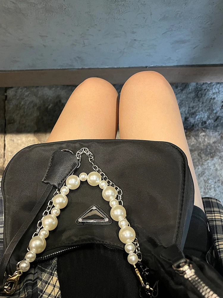 Luxury Brand Chain Crossbody Tote Black Sports Oxford Cloth Shoulder Bag for Women 2023 Summer New Waterproof Mobile Phone Bag