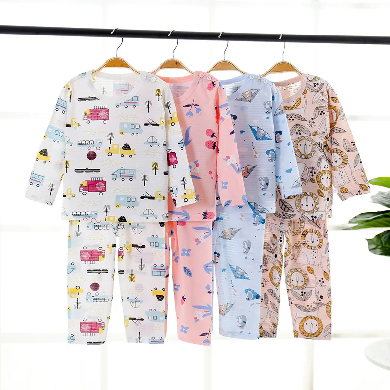

Summer Children Pajamas Set Teenager Baby Boy Girl Cotton Outfit Boutique Kids Clothing T-shirt Pant 2pieces Suit Tracksuit 2022