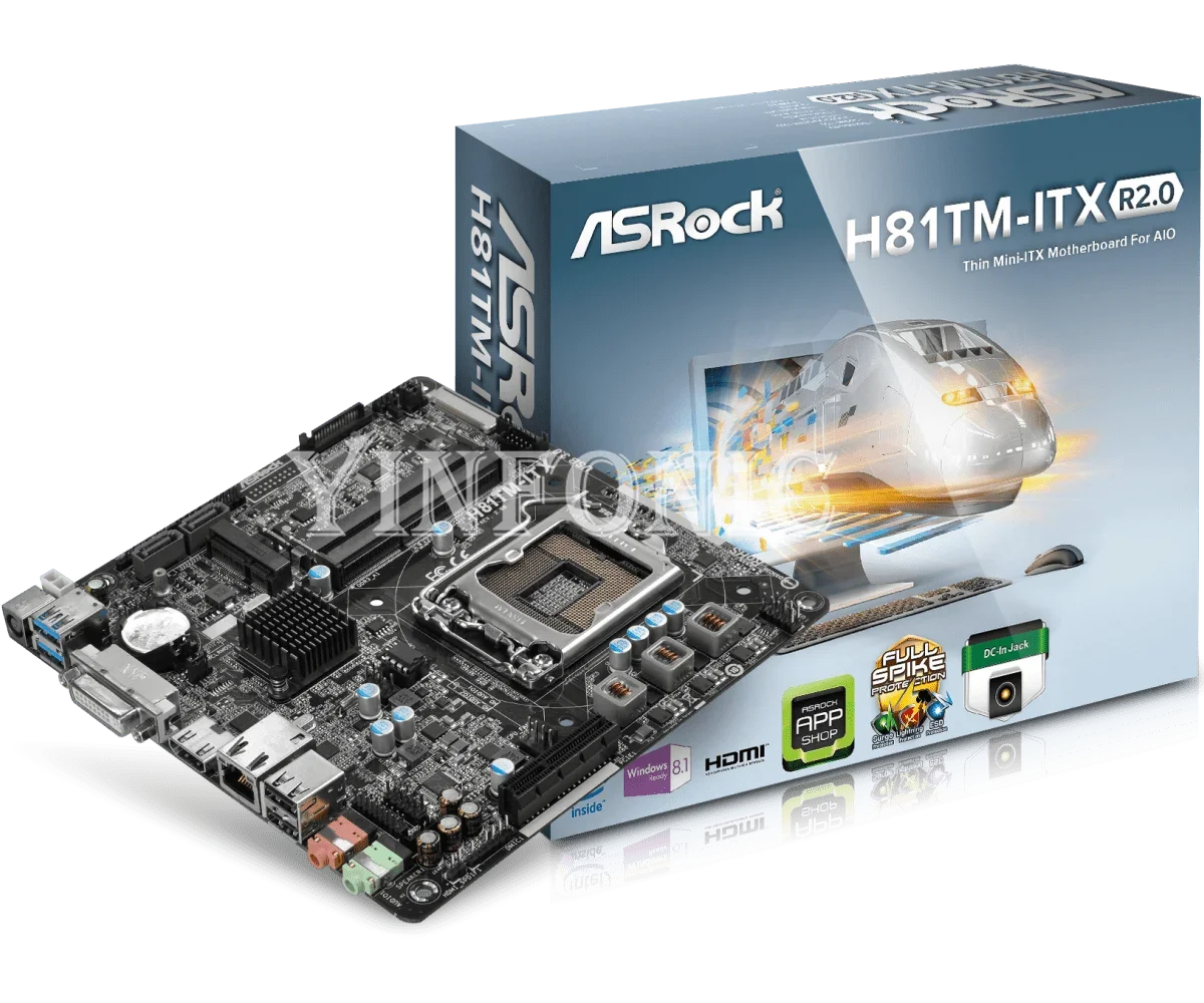 

H81TM-ITX R2.0 motherboard Thin Mini-ITX LGA 1150 2x DDR3 16G 2x SATA3 6Gb/s Original packaging accessories