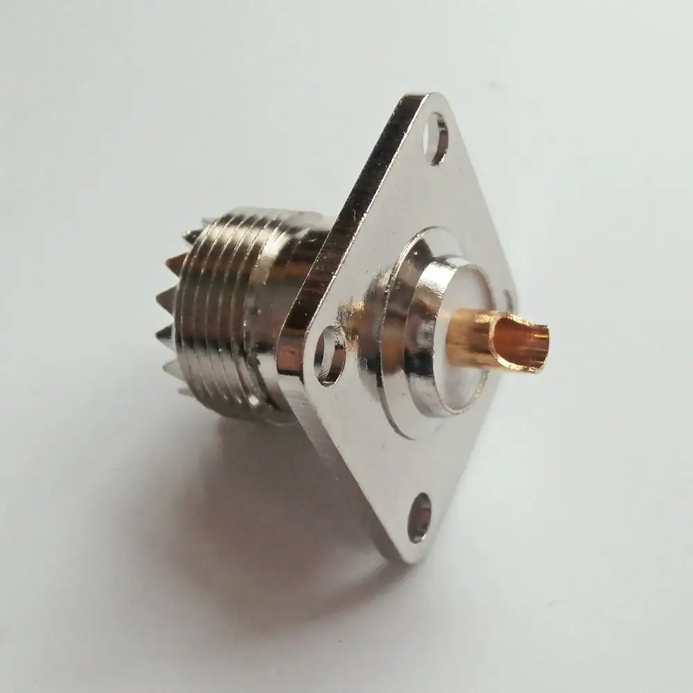Connector Socket PL259 SO239 UHF Female With 4 Hole Flange Panel Mount 25 * mm Solder Cup Cable Brass RF Coaxial Adapter |