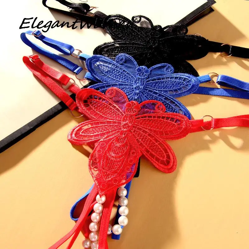 6Pc Embroidery Butterfly Sexy Lingerie Women Thong Tanga Panties Low Waist Underwear Slip Seamless Underpants Lady Underwears