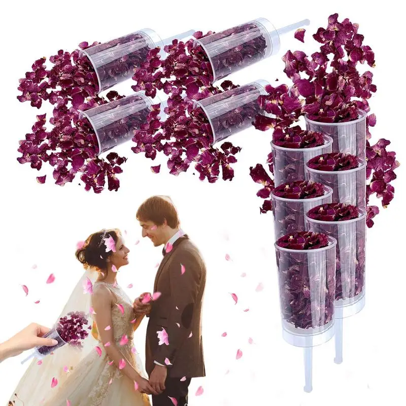 Confetti Poppers 10 Pack Rose Confetti Cannon Partys Poppers Dried Rose Confetti Poppers Launches 6-10ft Wedding Confetti Cannon