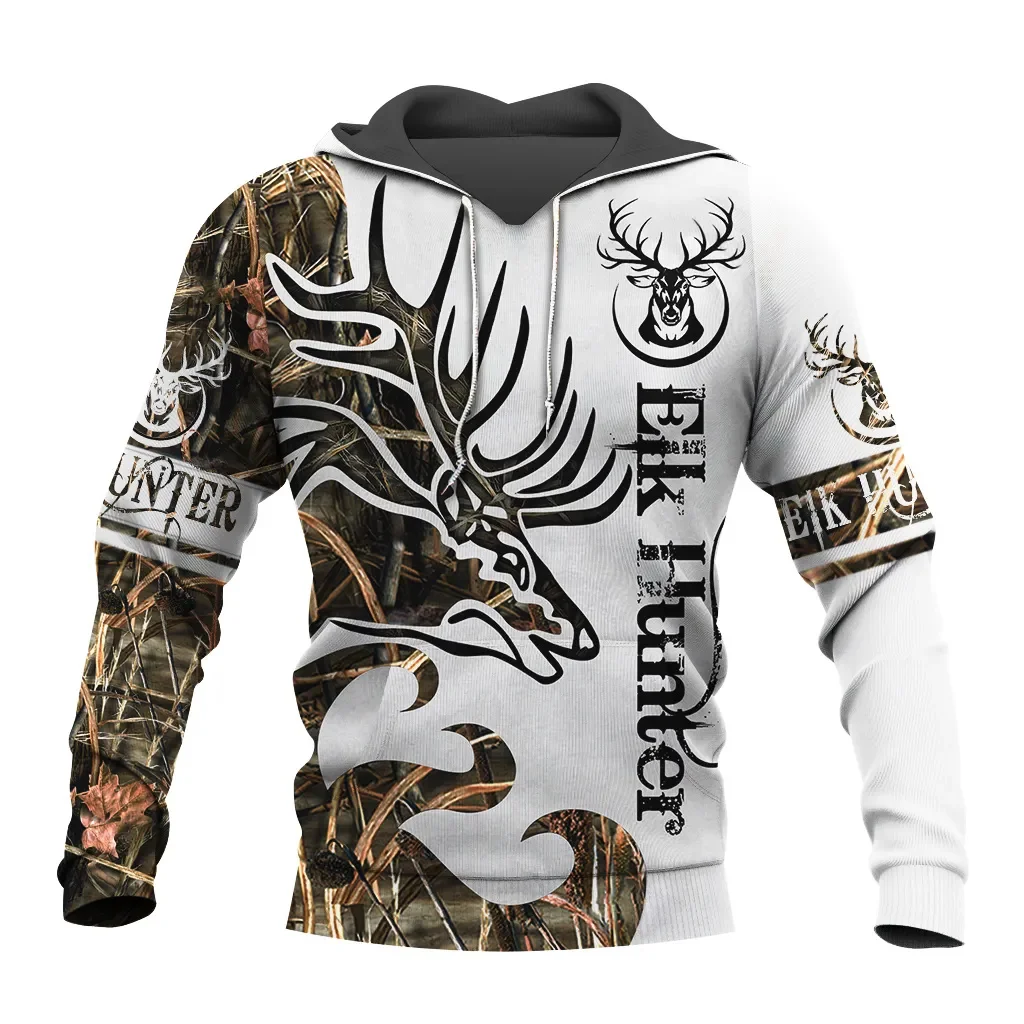 

Boar Hunter Men's Hoodie Animal Hunting Camo Tattoo Pullover Harajuku Casual ELK Hunte Sweatshirts 3D Printed Oversized Clothing